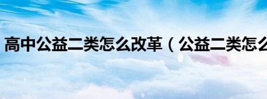 高中公益二类怎么改革（公益二类怎么改革）