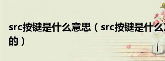 src按键是什么意思（src按键是什么意思车上的）