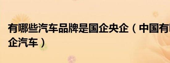 有哪些汽车品牌是国企央企（中国有哪四大央企汽车）