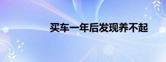 买车一年后发现养不起