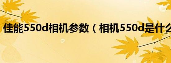 佳能550d相机参数（相机550d是什么意思）