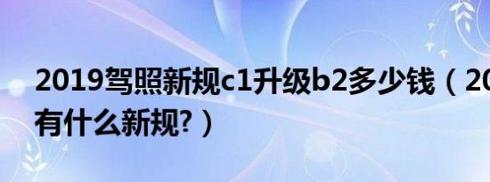 2019驾照新规c1升级b2多少钱（2019驾照有什么新规?）