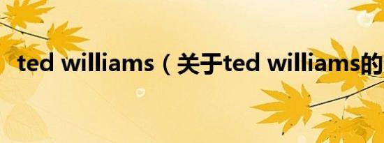 ted williams（关于ted williams的介绍）