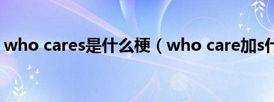 who cares是什么梗（who care加s什么梗）
