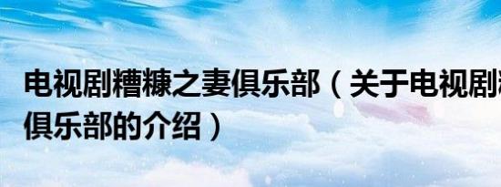 电视剧糟糠之妻俱乐部（关于电视剧糟糠之妻俱乐部的介绍）