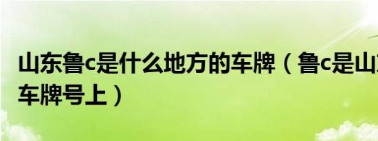 山东鲁c是什么地方的车牌（鲁c是山东哪里的车牌号上）