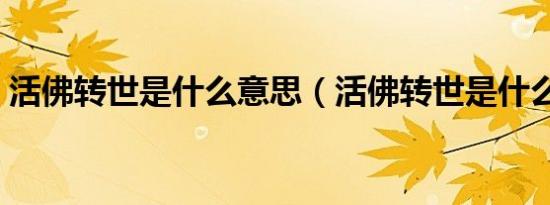 活佛转世是什么意思（活佛转世是什么意思）