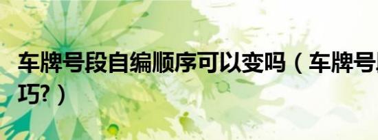 车牌号段自编顺序可以变吗（车牌号段自编技巧?）