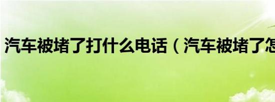 汽车被堵了打什么电话（汽车被堵了怎么办）