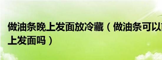 做油条晚上发面放冷藏（做油条可以前一天晚上发面吗）