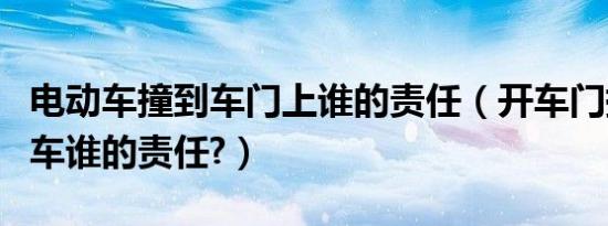 电动车撞到车门上谁的责任（开车门撞到电动车谁的责任?）