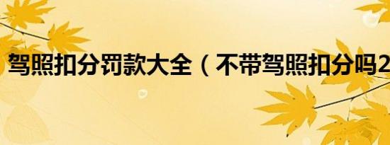 驾照扣分罚款大全（不带驾照扣分吗2019?）
