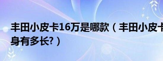丰田小皮卡16万是哪款（丰田小皮卡16万车身有多长?）
