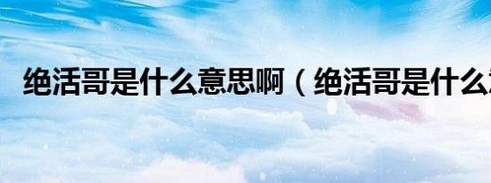 绝活哥是什么意思啊（绝活哥是什么意思）