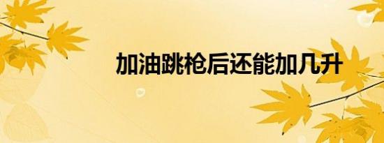 加油跳枪后还能加几升