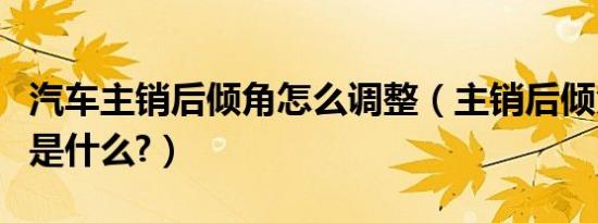 汽车主销后倾角怎么调整（主销后倾角的作用是什么?）