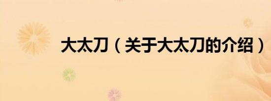 大太刀（关于大太刀的介绍）