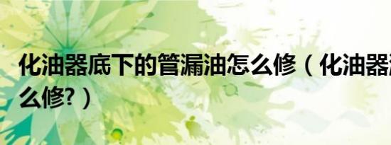 化油器底下的管漏油怎么修（化油器漏油了怎么修?）
