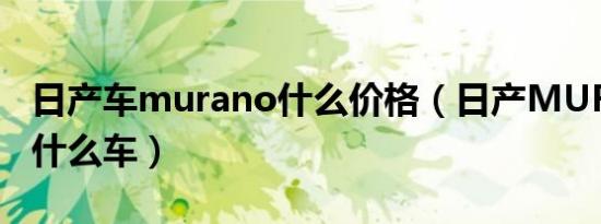 日产车murano什么价格（日产MURANO是什么车）