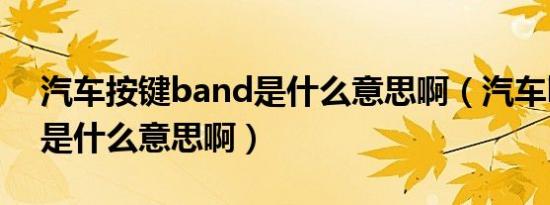 汽车按键band是什么意思啊（汽车band键是什么意思啊）