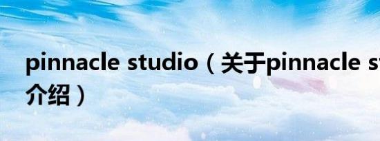 pinnacle studio（关于pinnacle studio的介绍）