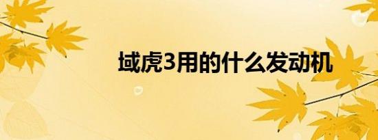 域虎3用的什么发动机