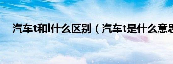 汽车t和l什么区别（汽车t是什么意思啊）