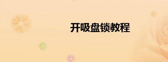 开吸盘锁教程