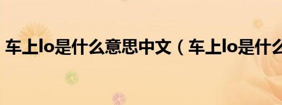 车上lo是什么意思中文（车上lo是什么意思）