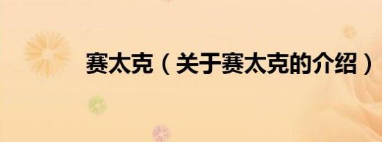 赛太克（关于赛太克的介绍）