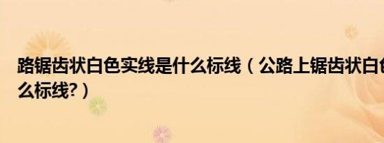 路锯齿状白色实线是什么标线（公路上锯齿状白色实线是什么标线?）