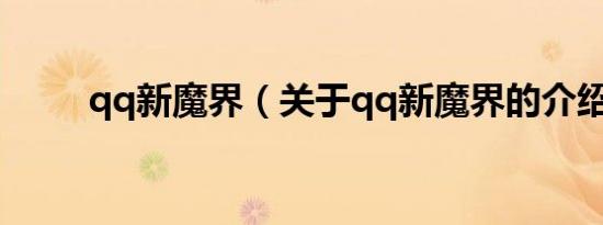 qq新魔界（关于qq新魔界的介绍）