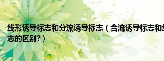 线形诱导标志和分流诱导标志（合流诱导标志和线形有点标志的区别?）