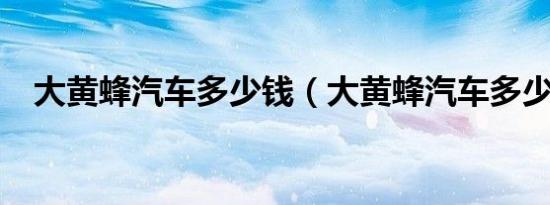 大黄蜂汽车多少钱（大黄蜂汽车多少钱?）