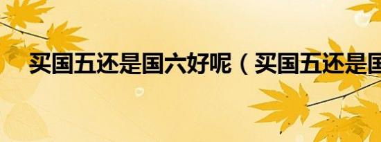 买国五还是国六好呢（买国五还是国六）