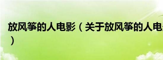 放风筝的人电影（关于放风筝的人电影的介绍）