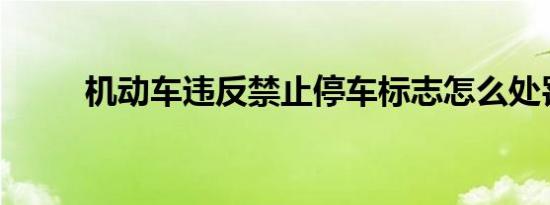 机动车违反禁止停车标志怎么处罚