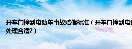 开车门撞到电动车事故赔偿标准（开车门撞到电动车怎么样处理合适?）