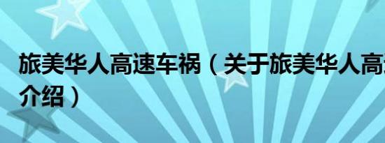 旅美华人高速车祸（关于旅美华人高速车祸的介绍）
