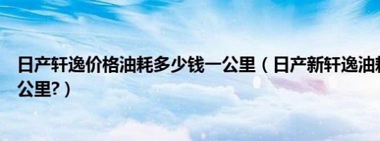 日产轩逸价格油耗多少钱一公里（日产新轩逸油耗多少钱一公里?）