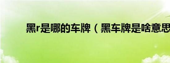 黑r是哪的车牌（黑车牌是啥意思）