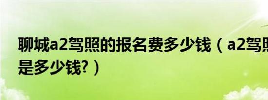 聊城a2驾照的报名费多少钱（a2驾照报名费是多少钱?）