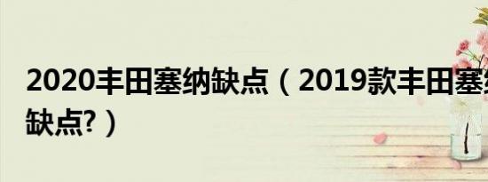 2020丰田塞纳缺点（2019款丰田塞纳的最大缺点?）