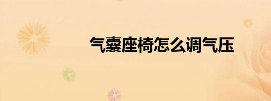 气囊座椅怎么调气压