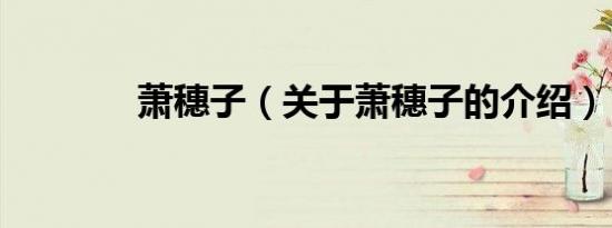 萧穗子（关于萧穗子的介绍）