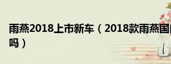 雨燕2018上市新车（2018款雨燕国内上市了吗）