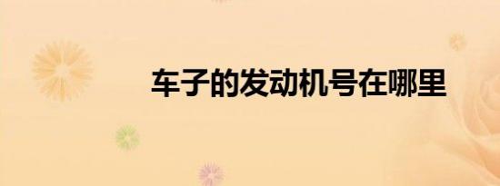 车子的发动机号在哪里