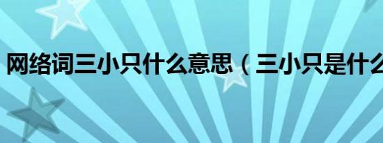 网络词三小只什么意思（三小只是什么意思）