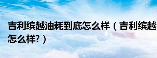 吉利缤越油耗到底怎么样（吉利缤越油耗实测怎么样?）