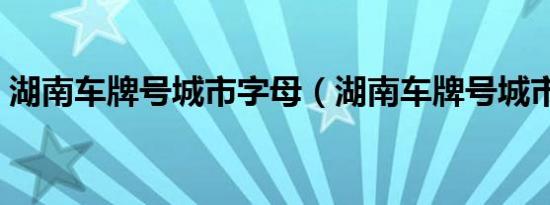 湖南车牌号城市字母（湖南车牌号城市代号）